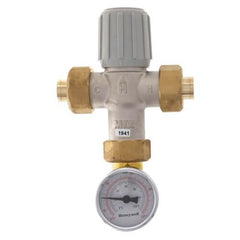 RESIDEO AM101C1070USTG-LF Mixing Valve AM-1 with Temperature Gauge 3/4 Inch Lead Free Union Sweat 150 Pounds per Square Inch  | Blackhawk Supply