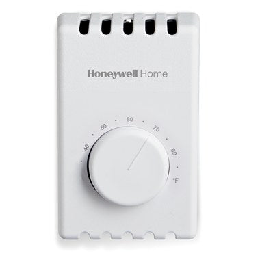 HONEYWELL HOME T410A1013/U Thermostat T410A Non-Programmable Electric Heat SPST 120/208/240/277 Volt 1 Heat White 40-80 Degrees Fahrenheit  | Blackhawk Supply