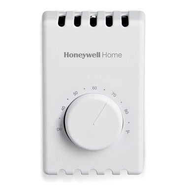 HONEYWELL HOME T410B1004/U Thermostat T410B Non-Programmable Electric Heat with Pos Off Switch DPST 120/208/240/277 Volt 1 Heat White 40-85 Degrees Fahrenheit  | Blackhawk Supply