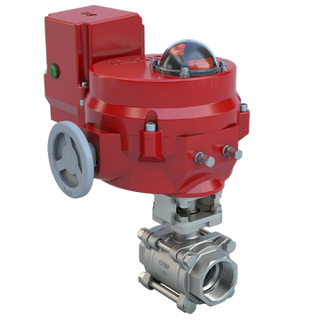 Bray BV125-SS3-33/70-24-0081H-BBU 1.25" | 3 piece design threaded ball valve | SS | CV 43.45 | Normally Open | 24 VAC/30VDC | Two position | 800 lb-in | NEMA 4 | Heater | & Battery Backup unit  | Blackhawk Supply