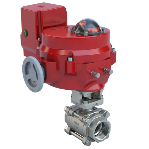 Bray BV125-SS3-33C/70-24-0081H-BBU 1.25" | 3 piece design threaded ball valve | SS | CV 43.45 | Normally Closed | 24 VAC/30VDC | Two position | 800 lb-in | NEMA 4 | Heater | & Battery Backup unit  | Blackhawk Supply