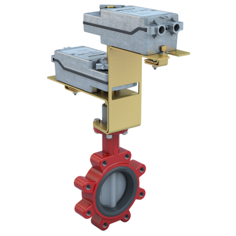 Bray 3LNE-04S2C/DMS24-180-A-D 4" Lugged Butterfly Valve Resilient | ANSI Class 125/150 | DI body | NDI Disc | CV 310 | Normally Closed | 24 Vac/Dc | 177 lb-in | modulating | Spring Return | SW | Dual  | Blackhawk Supply