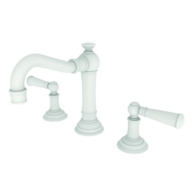 Newport Brass 2470/52 Lavatory Faucet Jacobean Widespread 8 to 20 Inch Spread 2 Lever ADA Matte White 1.2 Gallons per Minute Brass Spout Height 4-3/16 Inch  | Blackhawk Supply