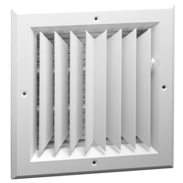 Hart & Cooley A502MS-12X12W Ceiling Diffuser 2 Way Square Multi Shutter 12 x 12 Inch Bright White Aluminum  | Blackhawk Supply