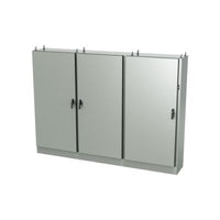 9500 U3D8411824 | Type 12, 13 | 3 door freestanding cabinet for safety disconnect mounted on right flange - 84x118x24 | EXM