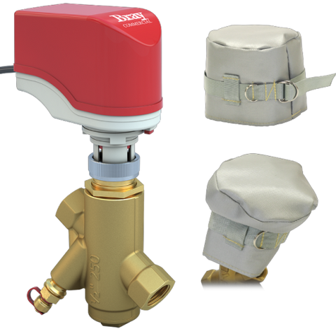 Bray SS-050-N-S-5.9/PA24-27-WS 1/2" NPT | 5.85 GPM Pressure Independent Control Valve | S Cartridge | Normally Open | Linear Actuator | 24 VAC Floating;On/Off | Fail Last | with Weather Shield  | Blackhawk Supply