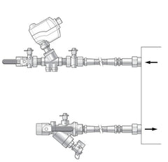 Siemens 341043226.0-A2BBM 2-way Piping Package Assembly Line Size 0.75" PICV Size 0.75" Normally Open 6 GPM SSD161S.05DU Modulating NSR NPT Strainer Air Vent Iso Valve 24" Hose  | Blackhawk Supply