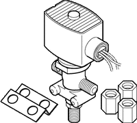 AL-191 | Solenoid Air Valve, 120 Vac, .59 scfm, Plastic, Mounting Bracket and Fittings For 1/4