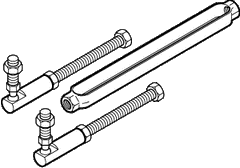 Schneider Electric AM-394 Connecting Link, Two 1/2"D Threaded Rods With Turnbuckle, Two 1/2"D Ball Joint Connectors, For MP-9000  | Blackhawk Supply