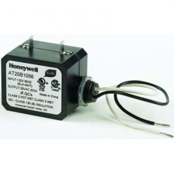 Resideo AT20B1056 120/24 V 20VA TRANSFORMER, ENERGY LIMITING CLASS2, 1/" CONDUIT NIPPLE MOUNTING, 7" PRIMARY LEADS, SC REW/QUICK CONNECTS SECONDARY  | Blackhawk Supply