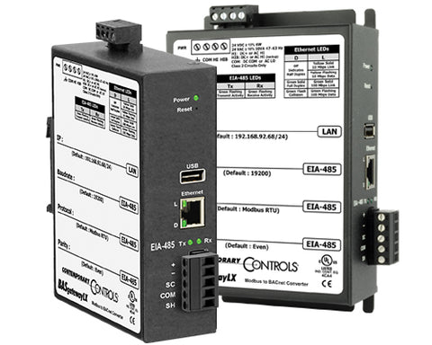 Contemporary Controls BASGSX-M1/P BASgatewaySX Modbus to BACnet Gateway Panel Mount with SSL  | Blackhawk Supply