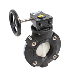 Hayward BYV44025A0VGI00 2-1/2" Butterfly Valve w/GFPP Body-Lugged; PP Disc; FKM liner / FPM seals; gear operator  | Blackhawk Supply