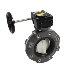 Hayward BYV14100A0NGI00 10" Butterfly Valve w/PVC Body-Lugged; PP Disc; NITRILE liner & seals; gear operator  | Blackhawk Supply