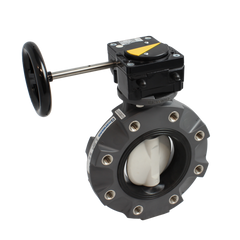 Hayward BYV14020A0VGI00 2" Butterfly Valve w/PVC Body-Lugged; PP Disc; FKM liner / FPM seals; gear operator  | Blackhawk Supply