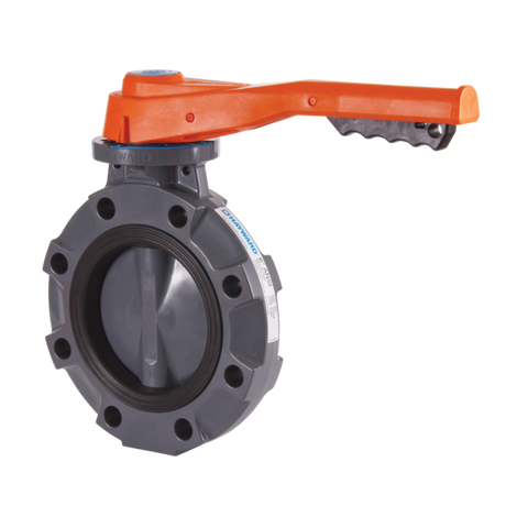 Hayward BYV11020A0VL000 2" Butterfly Valve w/PVC Body; PVC Disc; FKM liner / FPM seals; lever operator  | Blackhawk Supply