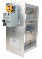 CD-3610-BM | 36 x 10 Carrier/Bryant Rectangular Zone Damper - Belimo 3 Wire Actuator - Bottom Mount | iO HVAC Controls