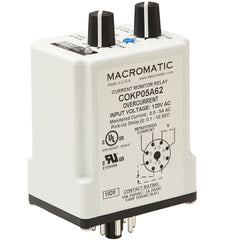 Macromatic COKP10A62 Current Monitor Relay | Plug-in | 1-10A | 120VAC | 10A SPDT | 0.1-10 Sec. pick-up & 100ms drop-out delay  | Blackhawk Supply