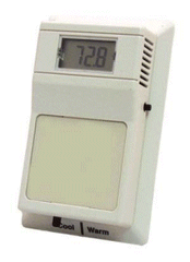 Schneider Electric ETR103-RJ4-LCD Room Temp Sensor: 1.8K Ohm Thermistor for Vista Compatibility, Setpoint, Override, LCD (displays in F), RJ11 Communication Jack, SE Logo  | Blackhawk Supply