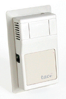 ETR102-LED | Room Temp Sensor: 1.8K Ohm Thermistor for Vista Compatibility, Override, LED, SE Logo | Schneider Electric