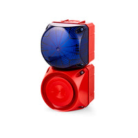 EXT-AS-HS-BLU | External horn and strobe alarm, blue, AC/DC 24 V, strobe candela: 15 cd, 6x strobe patterns, horn volume: 108 dB potentiometer adjustable, 32x tones, NEMA 4/4X/13, IP66 | Belimo