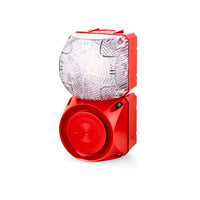 EXT-AS-HS-CLR | External horn and strobe alarm, clear, AC/DC 24 V, strobe candela: 64 cd, 6x strobe patterns, horn volume: 108 dB potentiometer adjustable, 32x tones, NEMA 4/4X/13, IP66 | Belimo