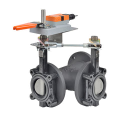 Belimo F765HD+GMCX120-SR-T-X1 Butterfly Valve (BFV), 2 1/2", 3-way, ANSI ClassConsistent with 125 | Valve Actuator, Non fail-safe, AC100-240V, modulating  | Blackhawk Supply