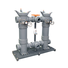 Hayward FLV22D20STV 2" CPVC Duplex Double Length Filter Vessel w/CPVC Skt/Thrd Ends, FPM Seals  | Blackhawk Supply