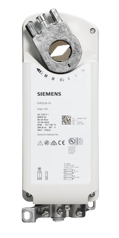 Siemens GVD221.1U Damper Actuator | Spring Return | 120 VAC | On/Off | 200 lb-in  | Blackhawk Supply