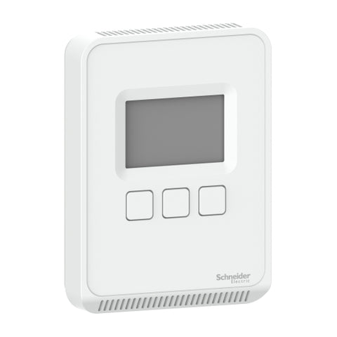 Schneider Electric SLPSLX2 SpaceLogic SLP Series Sensor, Room, Humidity, Temperature, LCD, BACnet MSTP/Modbus Outputs with Matte White Housing  | Blackhawk Supply