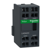LADN203 | TeSys D Auxiliary Contact Block, 2 NO, Spring Terminals, 690 V AC 25-400 Hz | Square D by Schneider Electric