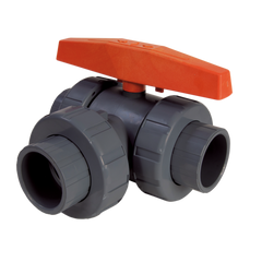 Hayward LA1200STE 2" PVC 3-Way Lateral True Union Ball Valves w/EPDM o-rings; socket/threaded end connections  | Blackhawk Supply