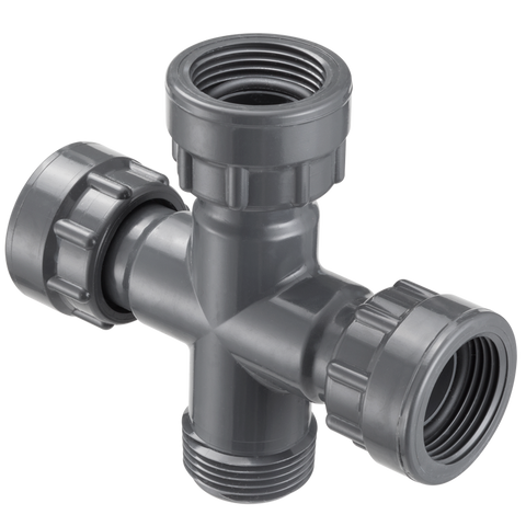 Spears MA2004-010 1 PVC MANIFOLD CROSS SWVLXMPTXSWVLXSWVL  | Blackhawk Supply