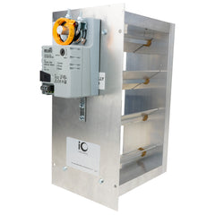 iO HVAC Controls MD-3410-BM 34" x 10" Rectangular 2 Position Zone Damper - Belimo 3 Wire Actuator- Bottom Mount  | Blackhawk Supply