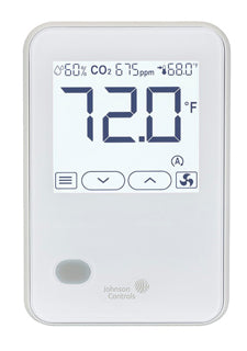 Johnson Controls NSB8MTC240-0 Temp | CO2 | LCD Display | White | PIR Occ Sensor | JCI Branded  | Blackhawk Supply