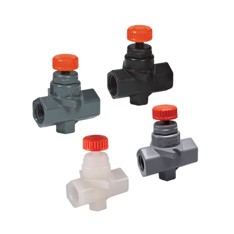 Hayward NVA4037T 3/8" GFPP Needle Valves w/FPM o-ring; PTFE seat; threaded end connections  | Blackhawk Supply