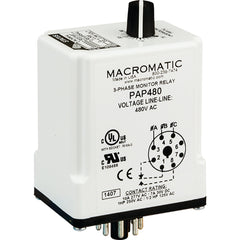 Macromatic PAP400 3-phase monitor relay | 400 VAC | 8 pin SPDT relay | phase loss | phase reversal | undervoltage with adjustable undervoltage trip  | Blackhawk Supply