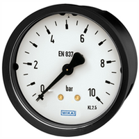 52247627 | 111.16 2.0 | 4000 psi 2nd scale bar 1/4 NPT center back | Bourdon Tube Pressure Gauge | ABS Plastic or Painted Steel Case Standard Series - Lower Mount | Wika