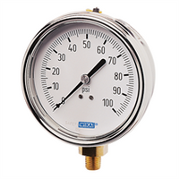 4231964 | 213.54.2.5 | 100 psi 1/4 NPT lower mount | Bourdon Tube Pressure Gauge | Stainless Steel Case | Wika