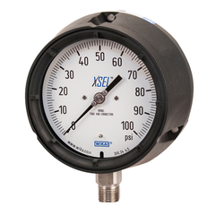 Wika 50644301 263.34.4.5 | 100 psi 1/2 NPT lower mount | Bourdon Tube Pressure Gauge | ABS Plastic or Painted Steel Case Standard Series - Lower Mount  | Blackhawk Supply