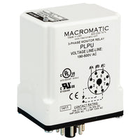 PLP575 | 3-phase monitor relay | 575 VAC | 8 pin SPDT 10 amp relay | phase loss | phase reversal - fixed | Macromatic