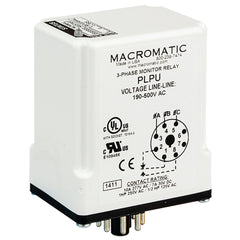 Macromatic PLPU 3-phase monitor relay | 190-500 VAC | 8 pin SPDT 10 amp relay | phase loss | phase reversal - fixed  | Blackhawk Supply