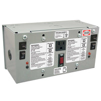 PSH100A100AWB10 | Enclosed Dual 100VA 120 to 24Vac UL class 2 pwr supp sec wires 10A main breaker | Functional Devices