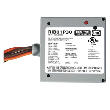 Functional Devices RIB01P30 Enclosed Relay 30Amp DPST 120Vac  | Blackhawk Supply