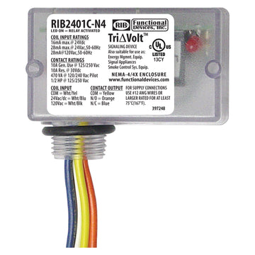 Functional Devices RIB2401C-N4 Enclosed TriVolt NEMA4/4X RIB2401C  | Blackhawk Supply