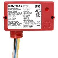 RIB2421C-RD | Enclosed Relay 10Amp SPDT 24Vac/dc/120-277Vac Red Hsg | Functional Devices