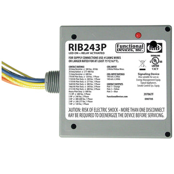 Functional Devices RIB243P Enclosed Relay 20Amp 3PST 24Vac/dc  | Blackhawk Supply