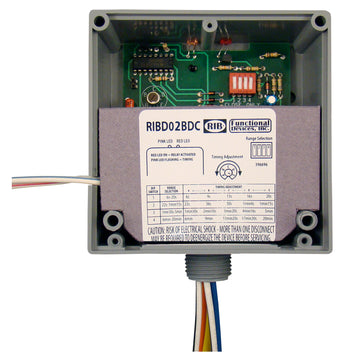 Functional Devices RIBD02BDC Enclosed Time Delay Relay, Class 2 Dry Contact input, 208-277Vac pwr, 20A SPDT  | Blackhawk Supply