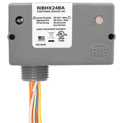 Functional Devices RIBHX24BA Enclosed Relay 20Amp SPST 24Vac/dc Internal Adjustable AC Sensor  | Blackhawk Supply