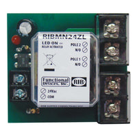 RIBMN24ZL | Panel Relay 2.75x2.35in 30Amp DPST 24ac/dc | Functional Devices