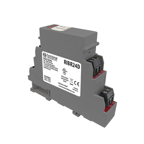 Functional Devices RIBR24D DIN Rail Relay 10Amp DPDT 24Vdc   | Blackhawk Supply